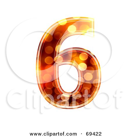 Royalty-Free (RF) Clipart Illustration of a Sparkly Symbol; Number 6 by chrisroll