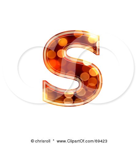 Royalty-Free (RF) Clipart Illustration of a Sparkly Symbol; Lowercase s by chrisroll