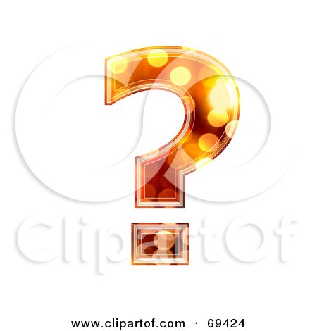 Royalty-Free (RF) Clipart Illustration of a Sparkly Symbol; Question Mark by chrisroll