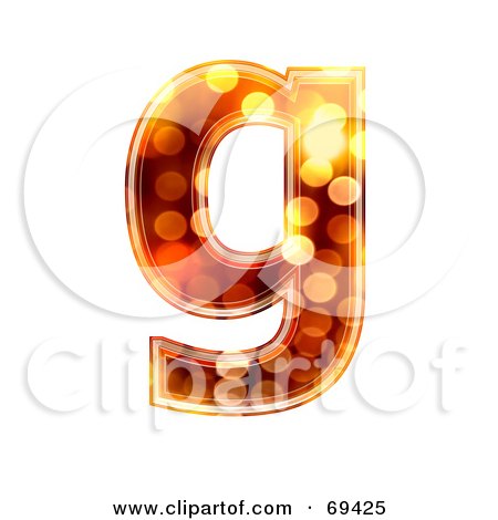 Royalty-Free (RF) Clipart Illustration of a Sparkly Symbol; Lowercase g by chrisroll