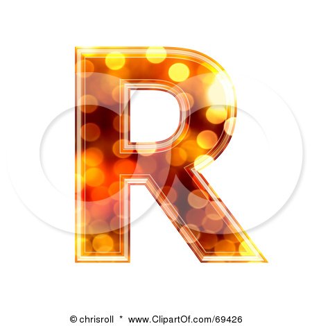 Royalty-Free (RF) Clipart Illustration of a Sparkly Symbol; Capital R by chrisroll