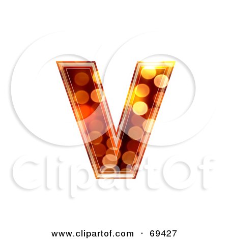 Royalty-Free (RF) Clipart Illustration of a Sparkly Symbol; Lowercase v by chrisroll