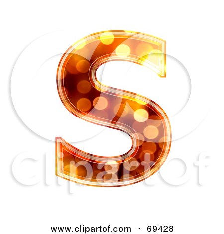 Royalty-Free (RF) Clipart Illustration of a Sparkly Symbol; Capital S by chrisroll