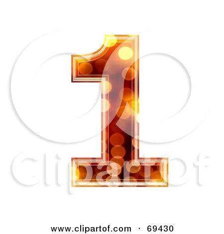 Royalty-Free (RF) Clipart Illustration of a Sparkly Symbol; Number 1 by chrisroll