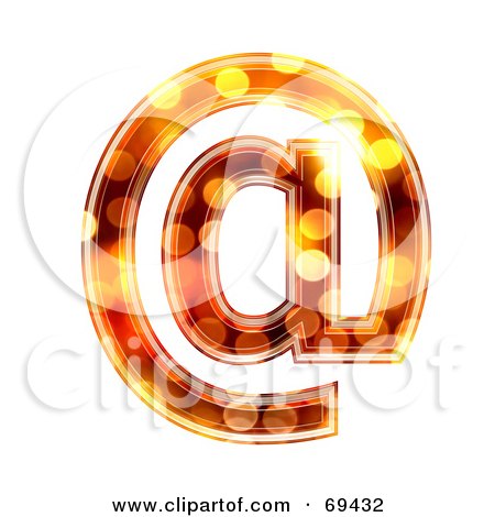 Royalty-Free (RF) Clipart Illustration of a Sparkly Symbol; Arobase by chrisroll