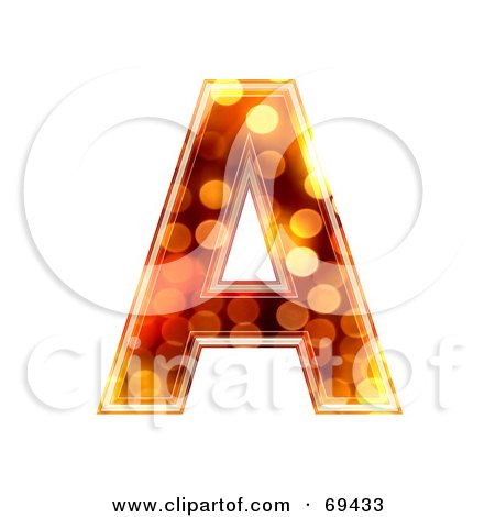 Royalty-Free (RF) Clipart Illustration of a Sparkly Symbol; Capital A by chrisroll