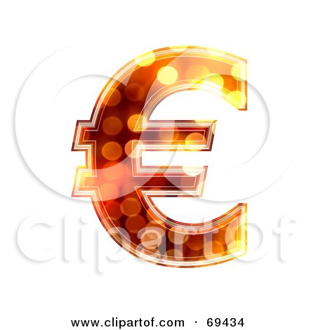 Royalty-Free (RF) Clipart Illustration of a Sparkly Symbol; Euro by chrisroll