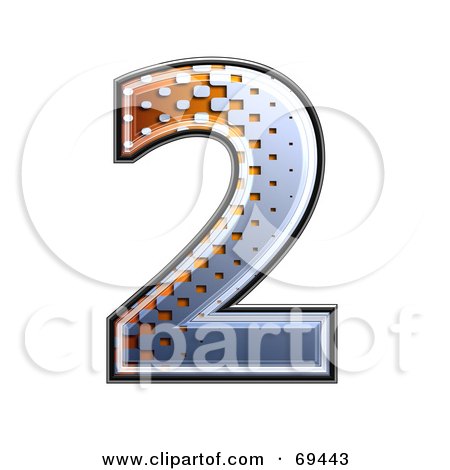 Royalty-Free (RF) Clipart Illustration of a Metal Symbol; Number 2 by chrisroll