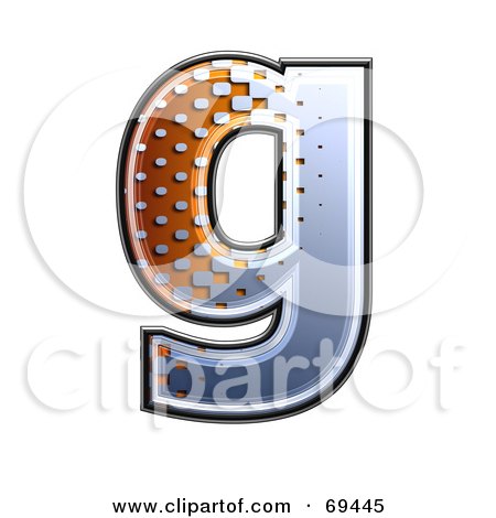 Royalty-Free (RF) Clipart Illustration of a Metal Symbol; Lowercase g by chrisroll