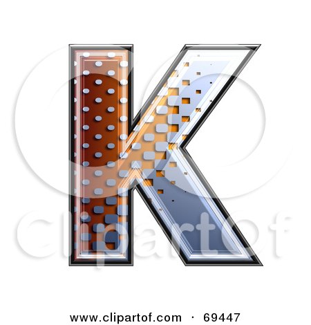 Royalty-Free (RF) Clipart Illustration of a Metal Symbol; Capital K by chrisroll