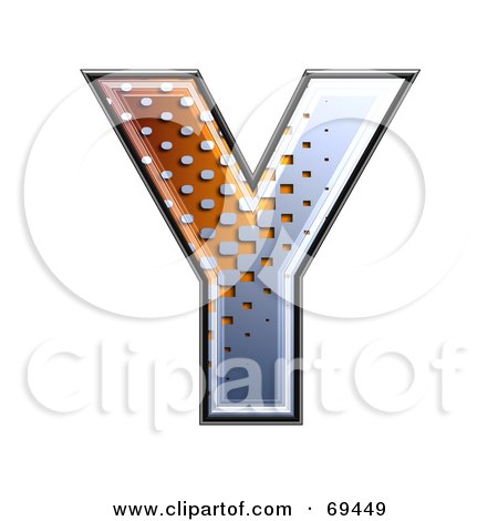 Royalty-Free (RF) Clipart Illustration of a Metal Symbol; Capital Y by chrisroll