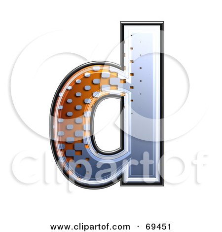 Royalty-Free (RF) Clipart Illustration of a Metal Symbol; Lowercase d by chrisroll
