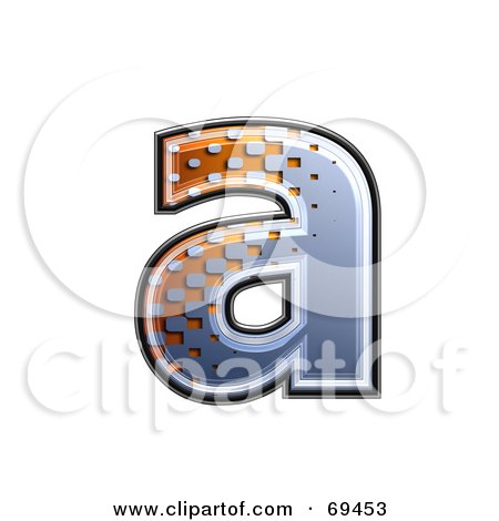 Royalty-Free (RF) Clipart Illustration of a Metal Symbol; Lowercase a by chrisroll