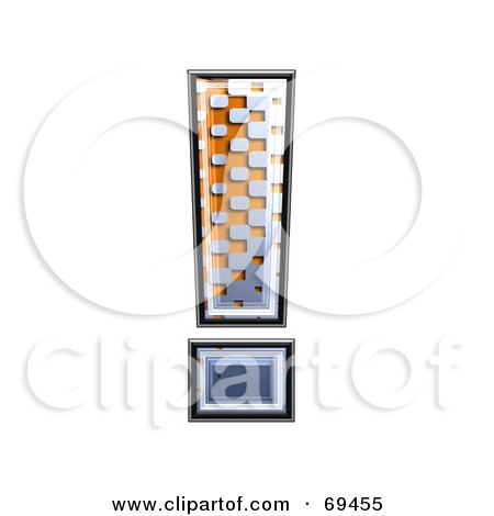 Royalty-Free (RF) Clipart Illustration of a Metal Symbol; Exclamation Point by chrisroll