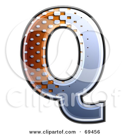Royalty-Free (RF) Clipart Illustration of a Metal Symbol; Capital Q by chrisroll
