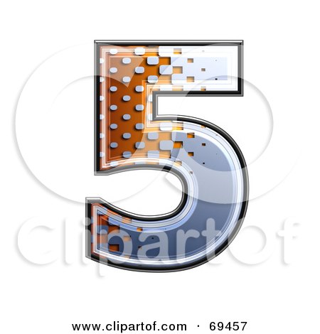 Royalty-Free (RF) Clipart Illustration of a Metal Symbol; Number 5 by chrisroll