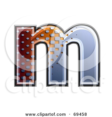 Royalty-Free (RF) Clipart Illustration of a Metal Symbol; Lowercase m by chrisroll