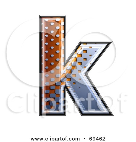 Royalty-Free (RF) Clipart Illustration of a Metal Symbol; Lowercase k by chrisroll
