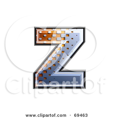 Royalty-Free (RF) Clipart Illustration of a Metal Symbol; Lowercase z by chrisroll