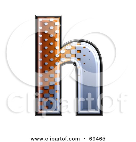 Royalty-Free (RF) Clipart Illustration of a Metal Symbol; Lowercase h by chrisroll