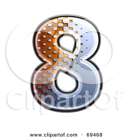 Royalty-Free (RF) Clipart Illustration of a Metal Symbol; Number 8 by chrisroll