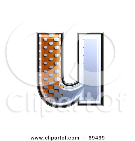 Royalty-Free (RF) Clipart Illustration of a Metal Symbol; Lowercase u by chrisroll