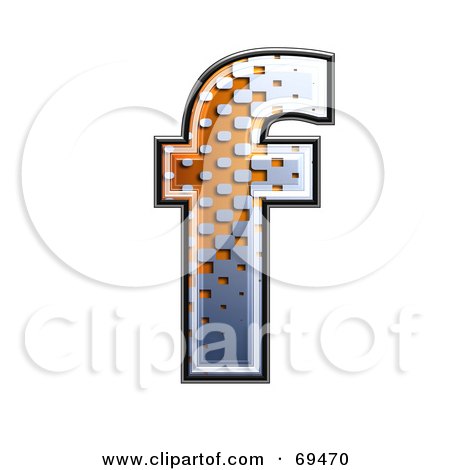 Royalty-Free (RF) Clipart Illustration of a Metal Symbol; Lowercase f by chrisroll