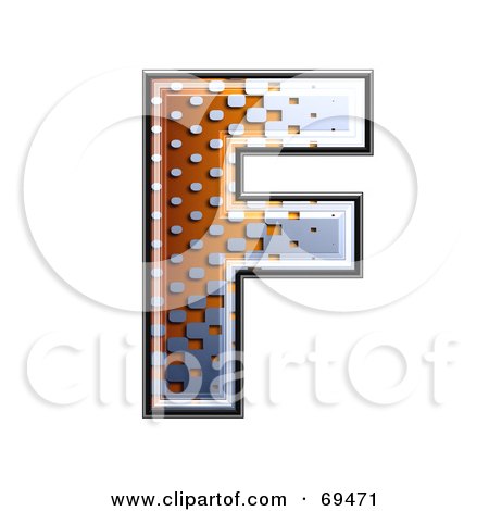 Royalty-Free (RF) Clipart Illustration of a Metal Symbol; Capital F by chrisroll