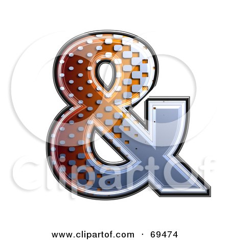 Royalty-Free (RF) Clipart Illustration of a Metal Symbol; Ampersand by chrisroll