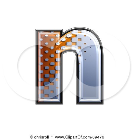 Royalty-Free (RF) Clipart Illustration of a Metal Symbol; Lowercase n by chrisroll