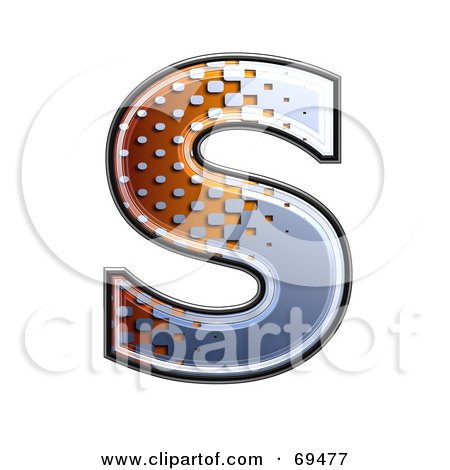 Royalty-Free (RF) Clipart Illustration of a Metal Symbol; Capital S by chrisroll