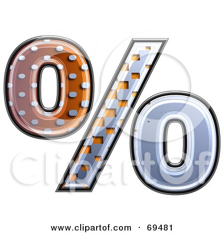 Royalty-Free (RF) Clipart Illustration of a Metal Symbol; Percent by chrisroll