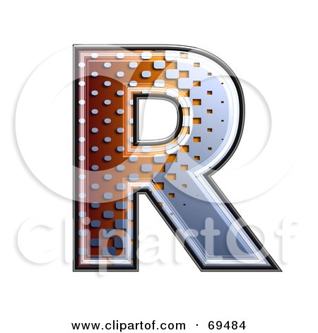 Royalty-Free (RF) Clipart Illustration of a Metal Symbol; Capital R by chrisroll