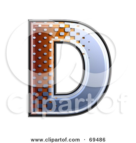 Royalty-Free (RF) Clipart Illustration of a Metal Symbol; Capital D by chrisroll