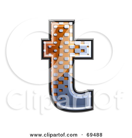 Royalty-Free (RF) Clipart Illustration of a Metal Symbol; Lowercase t by chrisroll