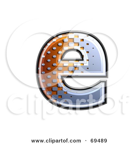 Royalty-Free (RF) Clipart Illustration of a Metal Symbol; Lowercase e by chrisroll