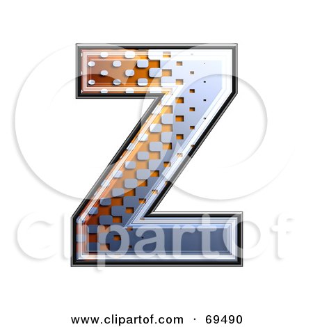 Royalty-Free (RF) Clipart Illustration of a Metal Symbol; Capital Z by chrisroll