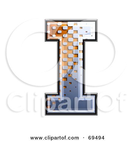 Royalty-Free (RF) Clipart Illustration of a Metal Symbol; Capital I by chrisroll