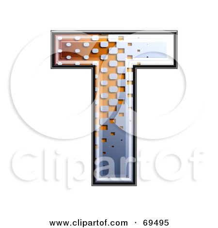 Royalty-Free (RF) Clipart Illustration of a Metal Symbol; Capital T by chrisroll