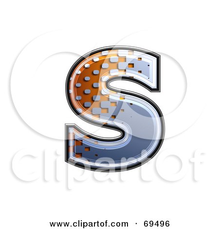 Royalty-Free (RF) Clipart Illustration of a Metal Symbol; Lowercase s by chrisroll