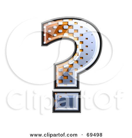 Royalty-Free (RF) Clipart Illustration of a Metal Symbol; Question Mark by chrisroll