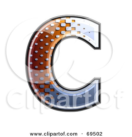 Royalty-Free (RF) Clipart Illustration of a Metal Symbol; Capital C by chrisroll