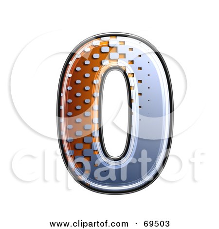 Royalty-Free (RF) Clipart Illustration of a Metal Symbol; Number 0 by chrisroll