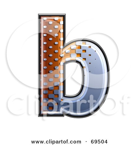 Royalty-Free (RF) Clipart Illustration of a Metal Symbol; Lowercase b by chrisroll