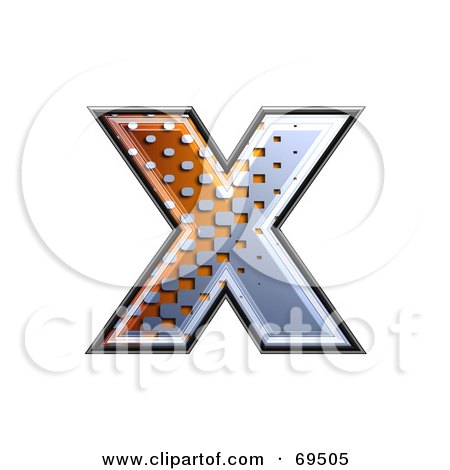 Royalty-Free (RF) Clipart Illustration of a Metal Symbol; Lowercase x by chrisroll