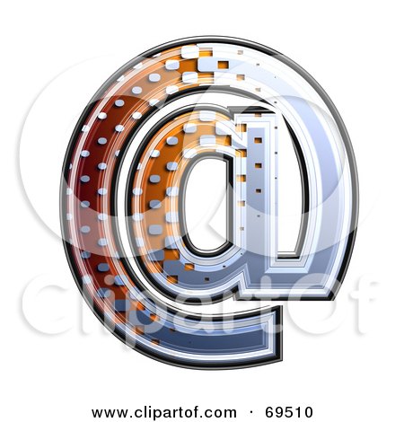 Royalty-Free (RF) Clipart Illustration of a Metal Symbol; Arobase by chrisroll