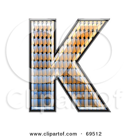 Royalty-Free (RF) Clipart Illustration of a Patterned Symbol; Capital K by chrisroll