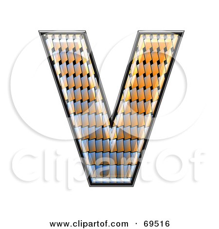 Royalty-Free (RF) Clipart Illustration of a Patterned Symbol; Capital V by chrisroll