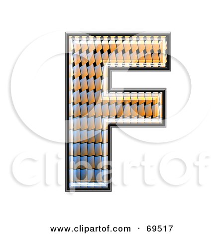 Royalty-Free (RF) Clipart Illustration of a Patterned Symbol; Capital F by chrisroll