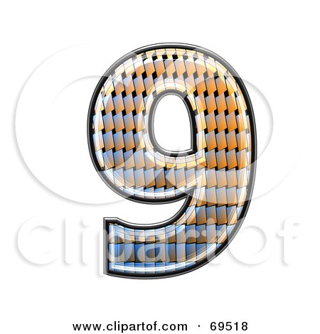 Royalty-Free (RF) Clipart Illustration of a Patterned Symbol; Number 9 by chrisroll
